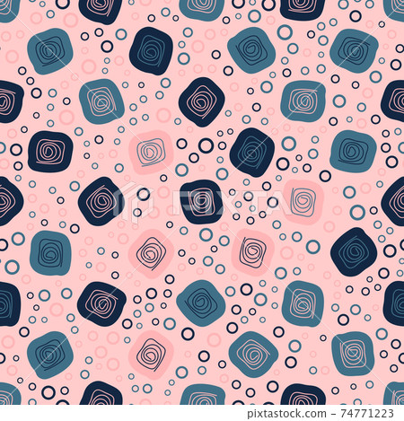 Seamless abstract pattern. Beautiful texture for textile, paper print, scrapbooking or wallpaper. Vector illustration. Cute colorful trendy background. 74771223