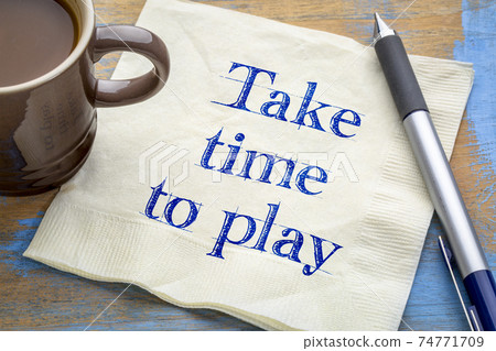 take time to play reminder on napkin 74771709