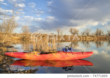 whitewater kayak on lake whitewater kayak on lake 74771809
