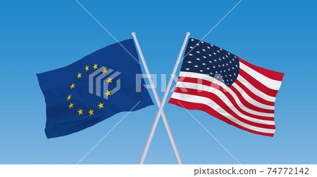 EU and American flags 74772142