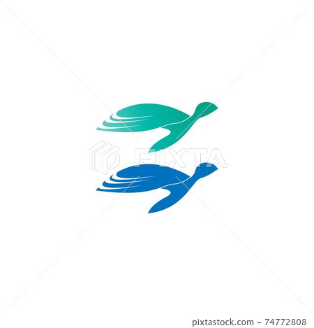 Turtle logo icon vector template illustration design concept 74772808