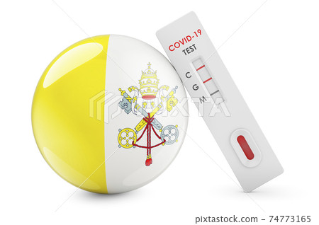 Diagnostic test for coronavirus in Vatican. Antibody test COVID-19 with Vatican flag, 3D rendering Diagnostic test for coronavirus in Vatican. Antibody test COVID-19 with Vatican flag, 3D rendering 74773165