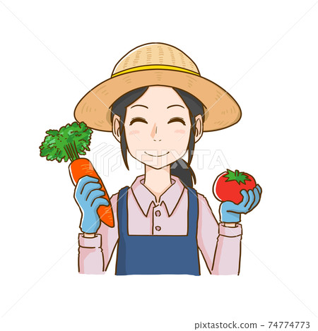 Woman holding vegetables in both hands Woman holding vegetables in both hands 74774773