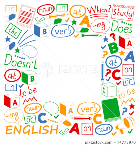 Concept of learning English. Flat design, vector pattern. English courses. Concept of learning English. Flat design, vector pattern. English courses. 74775970