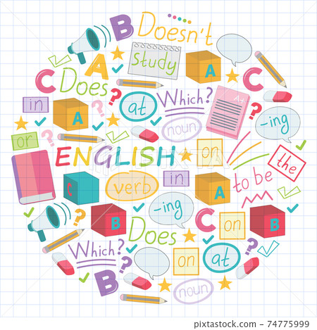 Concept of learning English. Flat design,...-插圖素材 [74775999] - PIXTA圖庫