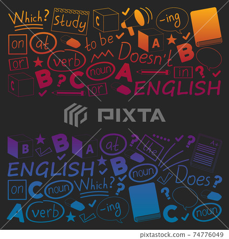 Concept of learning English. Flat design, vector pattern. 74776049