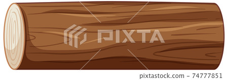 Wooden log isolated on white background - Stock Illustration [74777851 ...