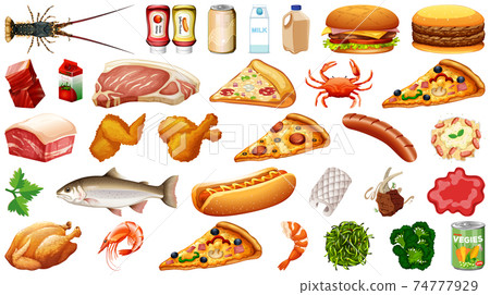 Set of food isolated Set of food isolated 74777929