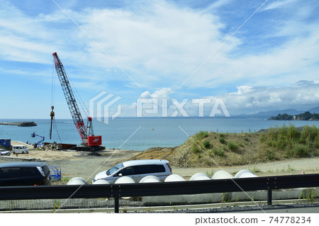 Scenery from the Kesennuma Line BRT train window from Yanaizu Station to Kesennuma Station 74778234
