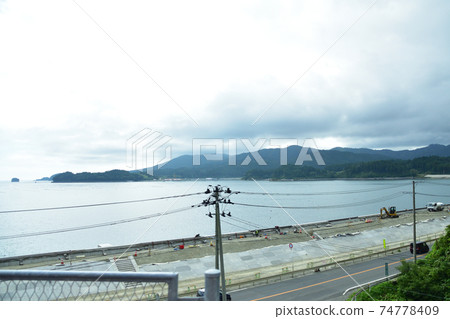 Scenery from the Kesennuma Line BRT train window from Yanaizu Station to Kesennuma Station 74778409
