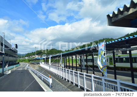 Scenery from the Kesennuma Line BRT train window from Yanaizu Station to Kesennuma Station 74778427