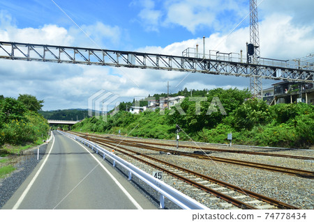從柳會站到氣仙沼站的氣仙沼線BRT火車窗口風景 74778434