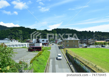 Scenery from the Kesennuma Line BRT train window from Yanaizu Station to Kesennuma Station Scenery from the Kesennuma Line BRT train window from Yanaizu Station to Kesennuma Station 74778445
