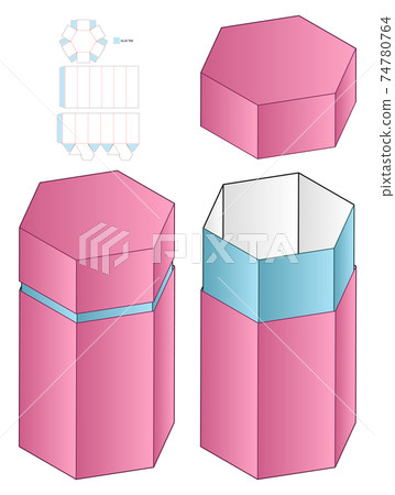 Box packaging die cut template design. 3d mock-up Box packaging die cut template design. 3d mock-up 74780764