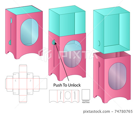 Box packaging die cut template design. 3d mock-up Box packaging die cut template design. 3d mock-up 74780765