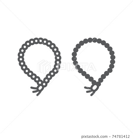 Misbaha line and glyph icon, ramadan and dhikr, muslim tasbih sign, vector graphics, a linear pattern on a white background, eps 10. Misbaha line and glyph icon, ramadan and dhikr, muslim tasbih sign, vector graphics, a linear pattern on a white background, eps 10. 74781412