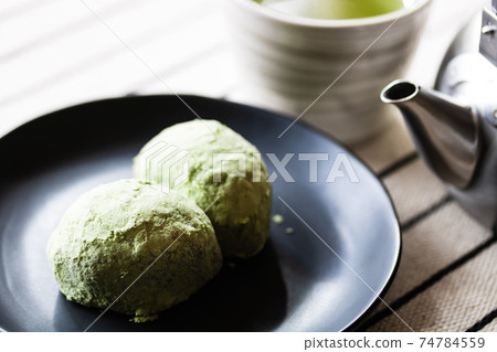 Take a break with Uguisu mochi and green tea 74784559