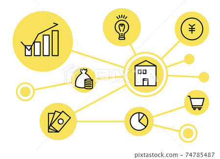 Connection between society and money Simple icon Connection between society and money Simple icon 74785487