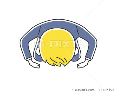 Illustration of a white man sitting on the ground Illustration of a white man sitting on the ground 74786192
