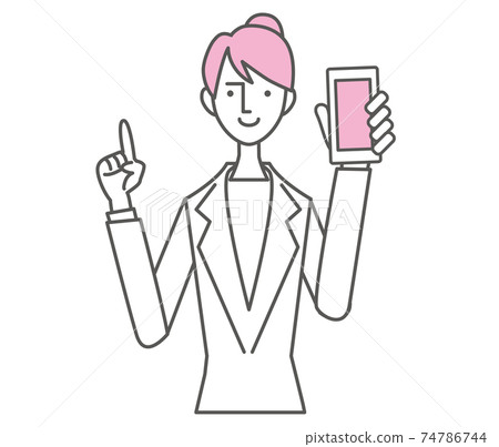 Business women smartphone explanation 74786744