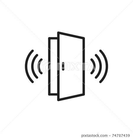 Wireless door outline icon vector automatic opening door modern entrance. For your web site design, logo, app, UI. illustration 74787439