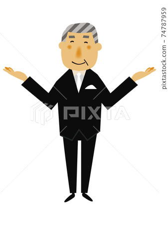 人的物質。黨的圖像例證。一套正式衣服的老人。 74787959