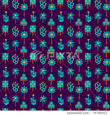 Purple Tree Seamless Pattern - Stock Illustration [74788951] - PIXTA