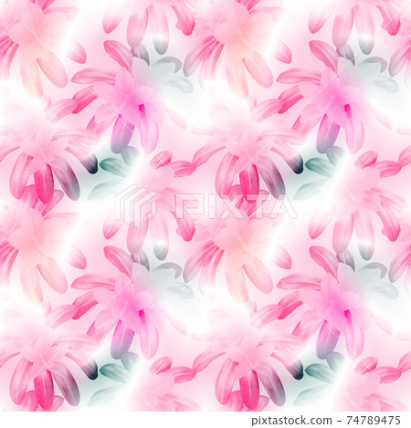 Seamless tropical pink pattern on watercolor...-插圖素材 [74789475] - PIXTA圖庫