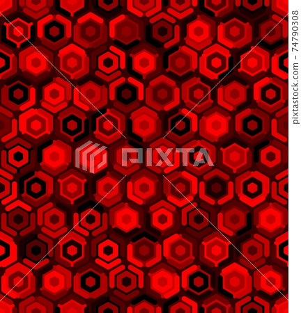 Contemporary honeycomb geometric pattern. Repeated hexagon ornament 74790308