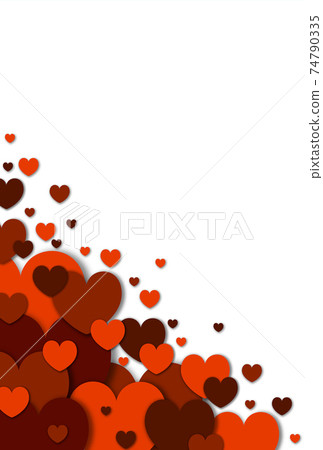 Mother's Day Frame Material Large and small orange / brown Heart image that springs up from diagonally below left Vertical background White Other colors available Mother's Day Frame Material Large and small orange / brown Heart image that springs up from diagonally below left Vertical background White Other colors available 74790335