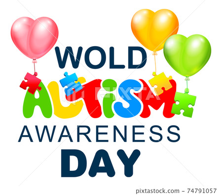 April 2 World Autism Awareness Day text... - Stock Illustration ...