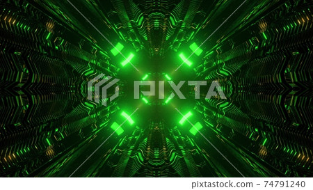 3D illustration of abstract neon tunnel - Stock Illustration [74791240 ...