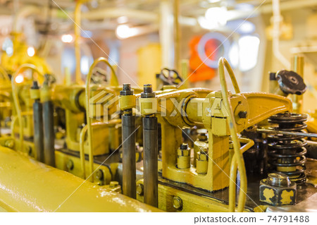 Engine compartment of retro cruise liner Engine compartment of retro cruise liner 74791488