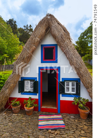 Traditional Madeira house in Santana Portugal 74791549