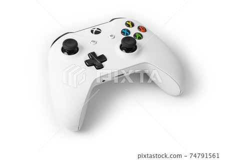 Moscow, Russia - April 18, 2019: Wireless gamepad for Xbox console - isolated on white background Moscow, Russia - April 18, 2019: Wireless gamepad for Xbox console - isolated on white background 74791561