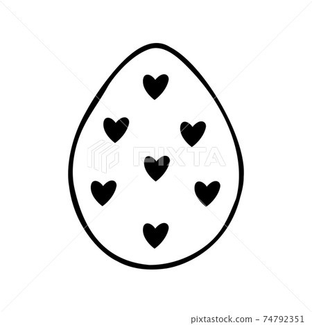 Easter egg doodle illustration isolated on white background. 74792351