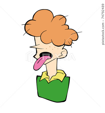 一個生病的非洲黑人的男孩 一個生病的非洲黑人的男孩 74792489