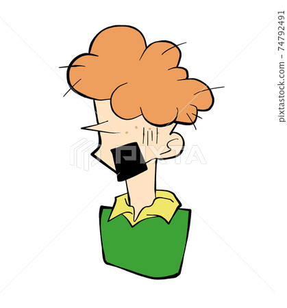 A shocked orange afro boy A shocked orange afro boy 74792491