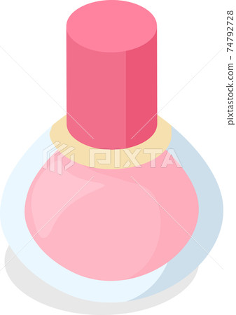 Pink nail polish, bottle of perfume, isolated on white closed bottle with colored nail varnish Pink nail polish, bottle of perfume, isolated on white closed bottle with colored nail varnish 74792728
