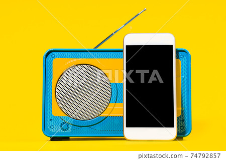 Clubhouse in audio chat application, view on the smartphone. 74792857