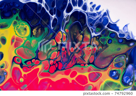 Abstract fluid or liquid art background blue and red colors. Acrylic painting. Abstract fluid or liquid art background blue and red colors. Acrylic painting. 74792960