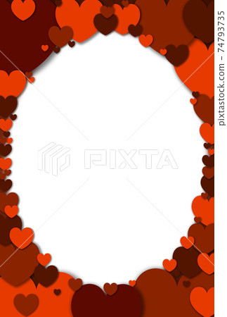 Mother's Day Material Elliptical frame made of large and small orange / brown hearts White in the vertical frame Other colors available Mother's Day Material Elliptical frame made of large and small orange / brown hearts White in the vertical frame Other colors available 74793735
