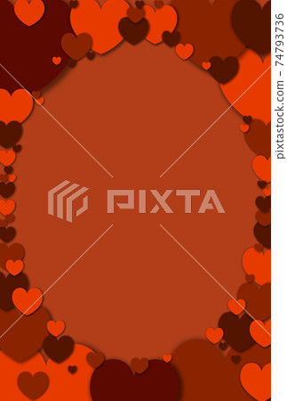 Mother's Day Material Elliptical frame made of large and small orange / brown hearts Vertical and other colors available Mother's Day Material Elliptical frame made of large and small orange / brown hearts Vertical and other colors available 74793736