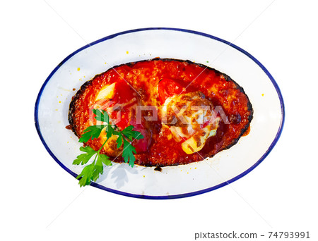 Pepper stuffed with cod brandade with gravy 74793991