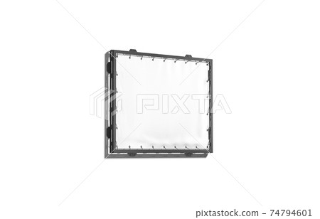 Blank white small rectangle stretching banner black grip frame mockup 74794601