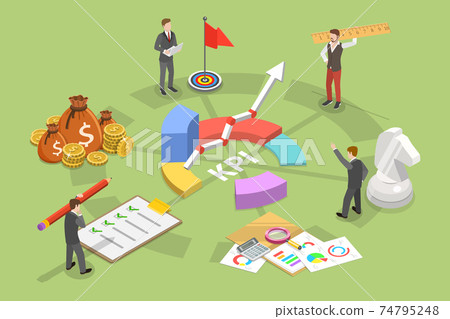 Key performance indicator flat isometric vector concept. 74795248