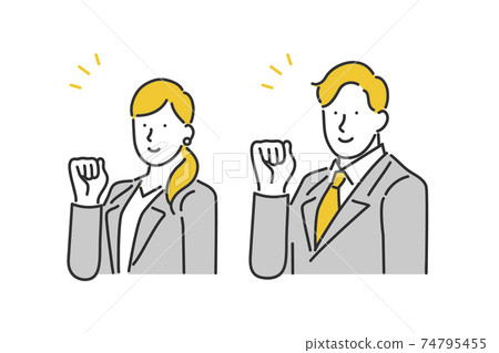 Business person who makes a guts pose 74795455