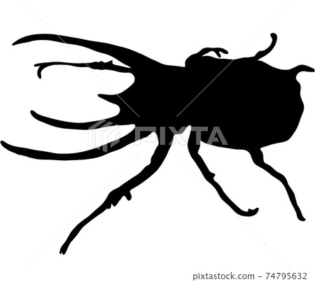 Silhouette of a large caucasian beetle Silhouette of a large caucasian beetle 74795632