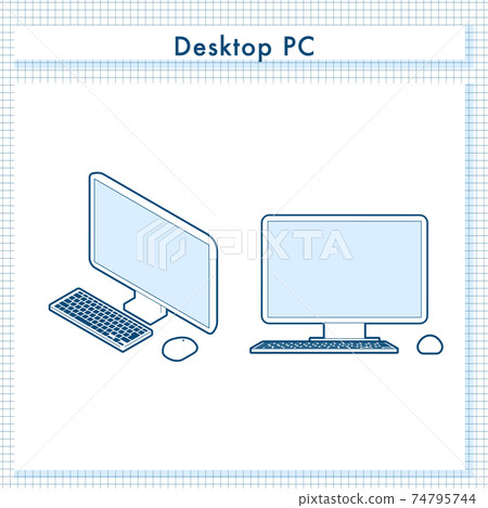 Simple vector illustration set for laptops and desktops Simple vector illustration set for laptops and desktops 74795744