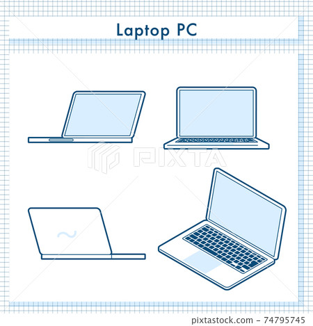 Laptop simple vector illustration set Laptop simple vector illustration set 74795745